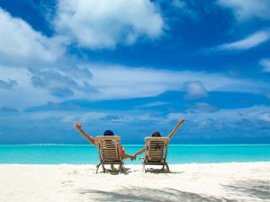 海外旅行中の夫婦